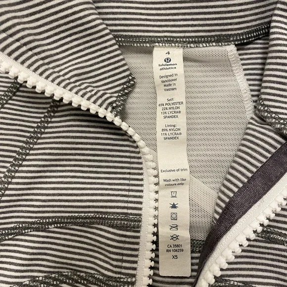 Lululemon Define Jacket Tonka Stripe Heathered Slate White- Size 4 - Picture 3 of 14